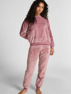 Hunkemoller Purple Fleece Heart Pyjamas Set