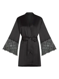 Hunkemoller Satin Kimono Black Robe