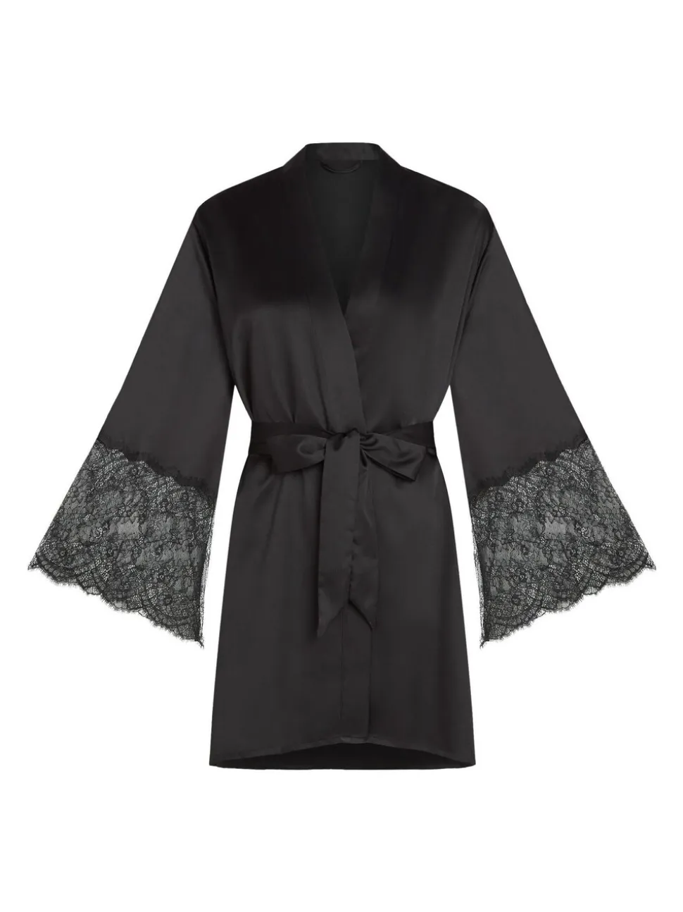 Hunkemoller Satin Kimono Black Robe