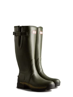 Hunter Mens Green Balmoral Tall Side Adjustable Neoprene Lined Techsole Wellies