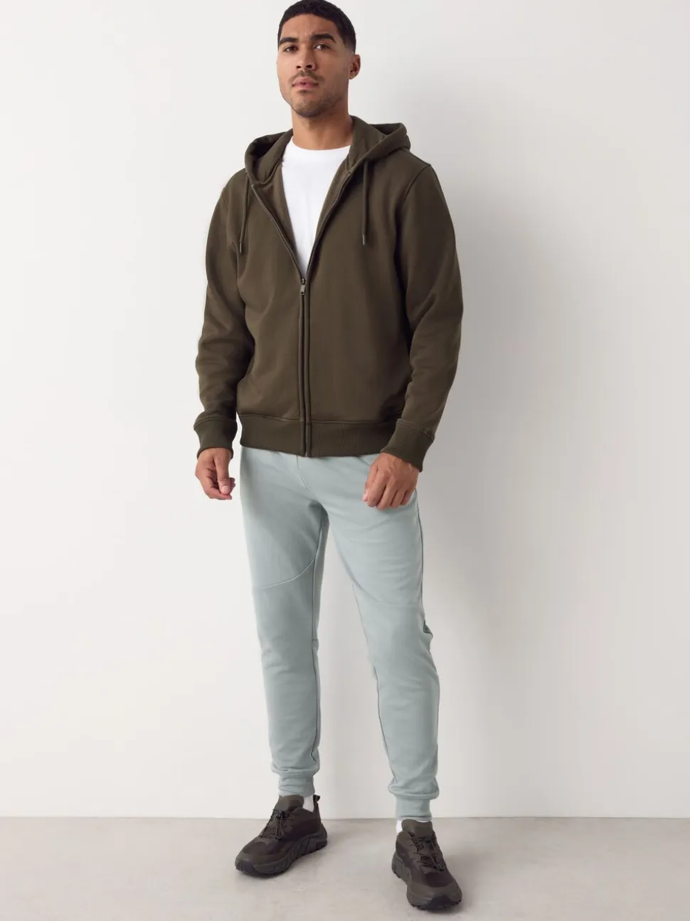 Ice grey - Interlock Soft Touch Cuffed Joggers