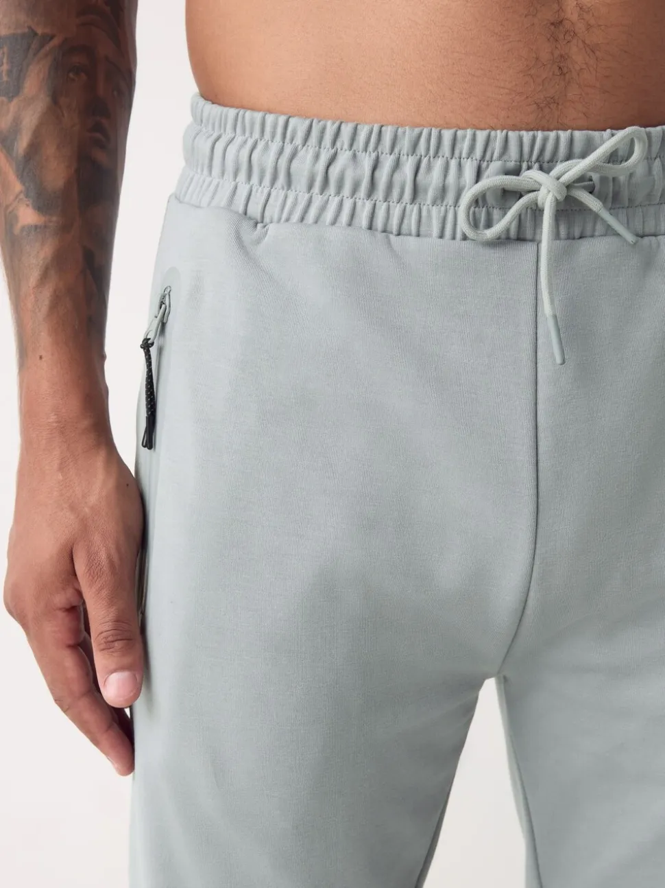 Ice grey - Interlock Soft Touch Cuffed Joggers