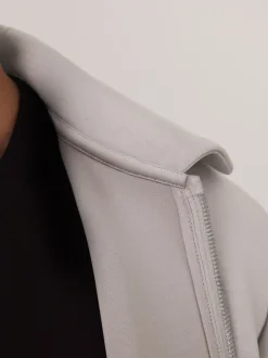 Ice grey - N. Premium Soft Touch Scuba Zip Through Shacket