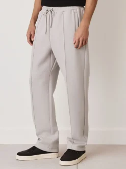 Ice grey - N. Premium Soft Touch Scuba Slim Fit Open Joggers