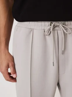 Ice grey - N. Premium Soft Touch Scuba Slim Fit Open Joggers