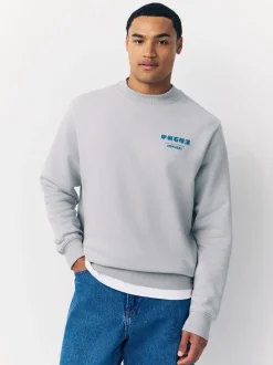Ice grey - Sweatshirt met ronde hals - Hokusai Graphic License