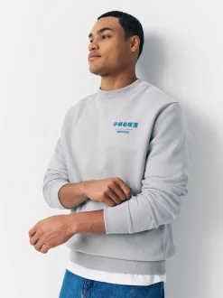 Ice grey - Sweatshirt met ronde hals - Hokusai Graphic License