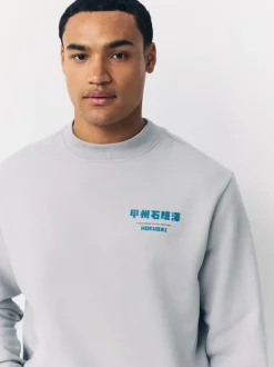 Ice grey - Sweatshirt met ronde hals - Hokusai Graphic License