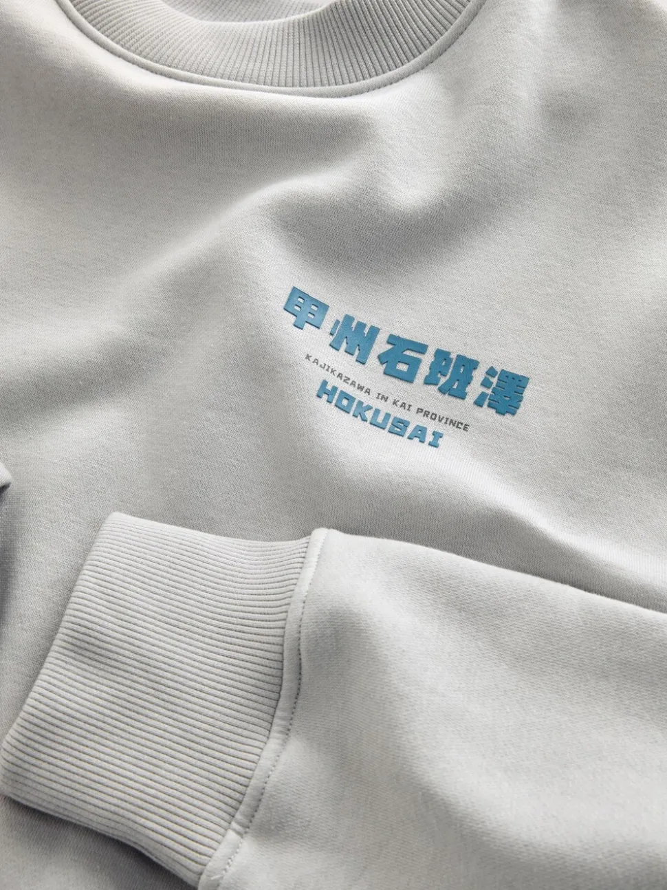 Ice grey - Sweatshirt met ronde hals - Hokusai Graphic License