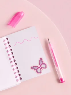 Imitatiebont mini-stationery set sleutelhanger tasbedeltje