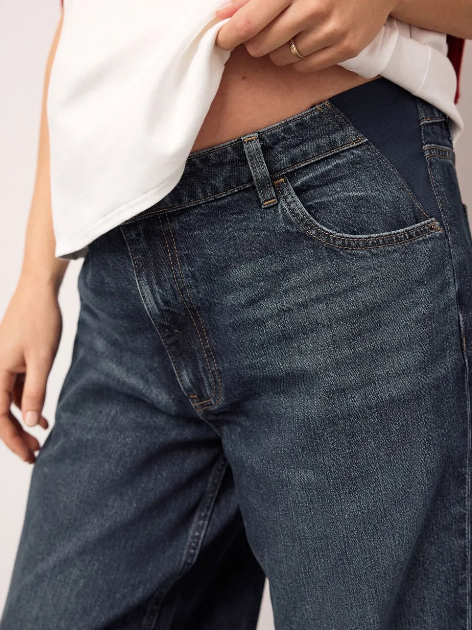 Indigo - Maternity Barrel Denim Jeans