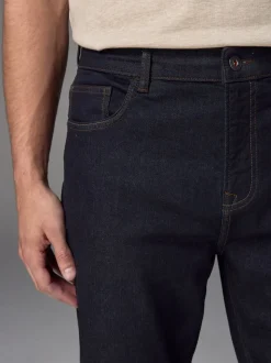 Indigo blauwe wassing - Klassieke stretchjeans met standaard taps toelopende pasvorm