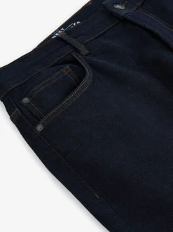 Indigo blauwe wassing - Klassieke stretchjeans met standaard taps toelopende pasvorm