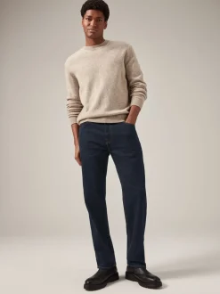 Indigo blauwe wassing - Rechte, klassieke jeans met stretch