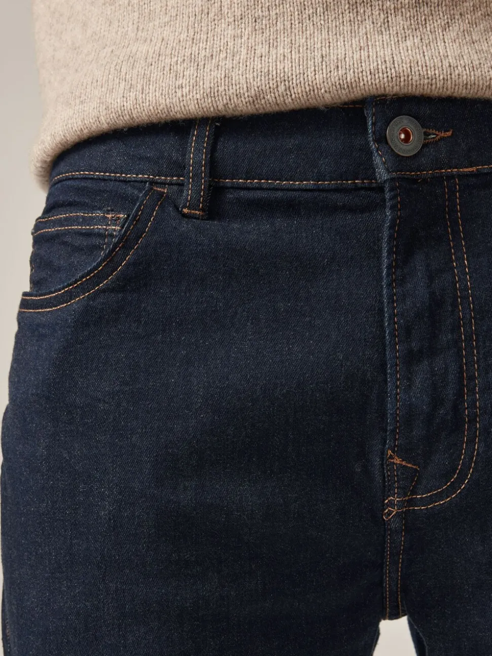 Indigo blauwe wassing - Rechte, klassieke jeans met stretch