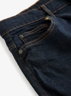 Indigo blauwe wassing - Rechte, klassieke jeans met stretch