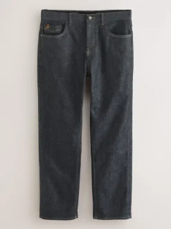 Indigo blauwe wassing - Signature Brushed Cosy Check Denim Jeans