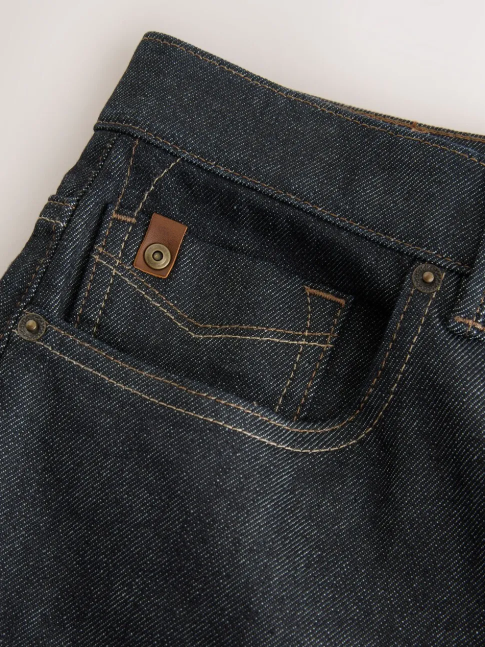 Indigo blauwe wassing - Signature Brushed Cosy Check Denim Jeans