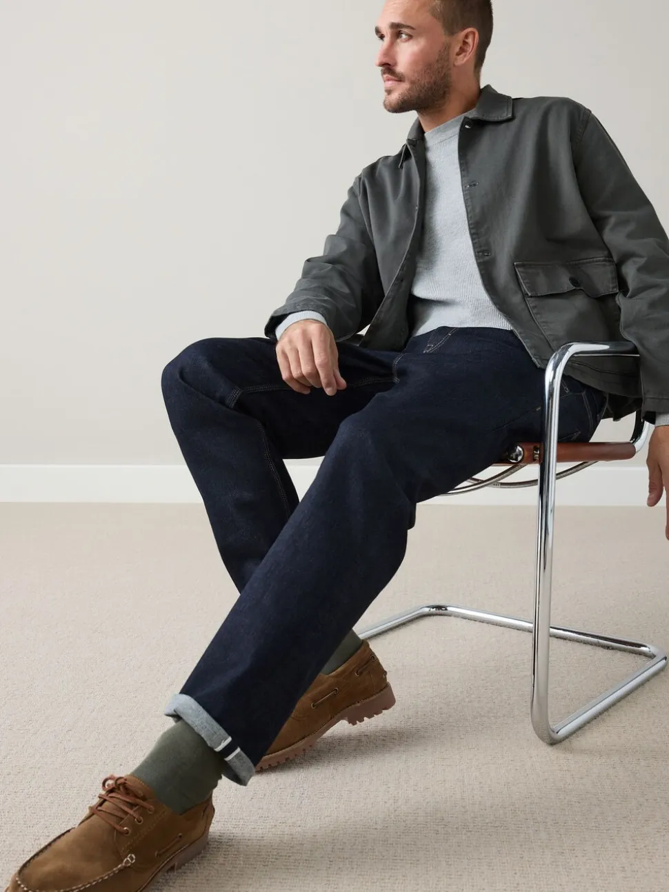 Indigo blauwe wassing - Standaard toelopende pasvorm - Signature Selvedge Denim Jeans