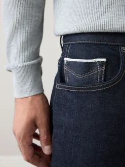 Indigo blauwe wassing - Standaard toelopende pasvorm - Signature Selvedge Denim Jeans