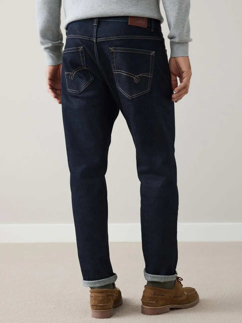 Indigo blauwe wassing - Standaard toelopende pasvorm - Signature Selvedge Denim Jeans