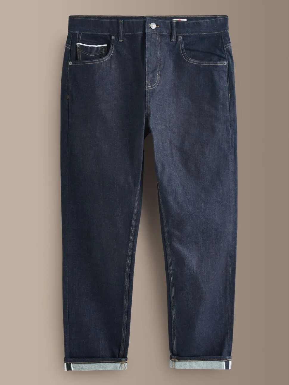 Indigo blauwe wassing - Standaard toelopende pasvorm - Signature Selvedge Denim Jeans