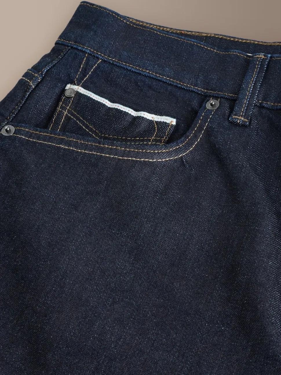 Indigo blauwe wassing - Standaard toelopende pasvorm - Signature Selvedge Denim Jeans