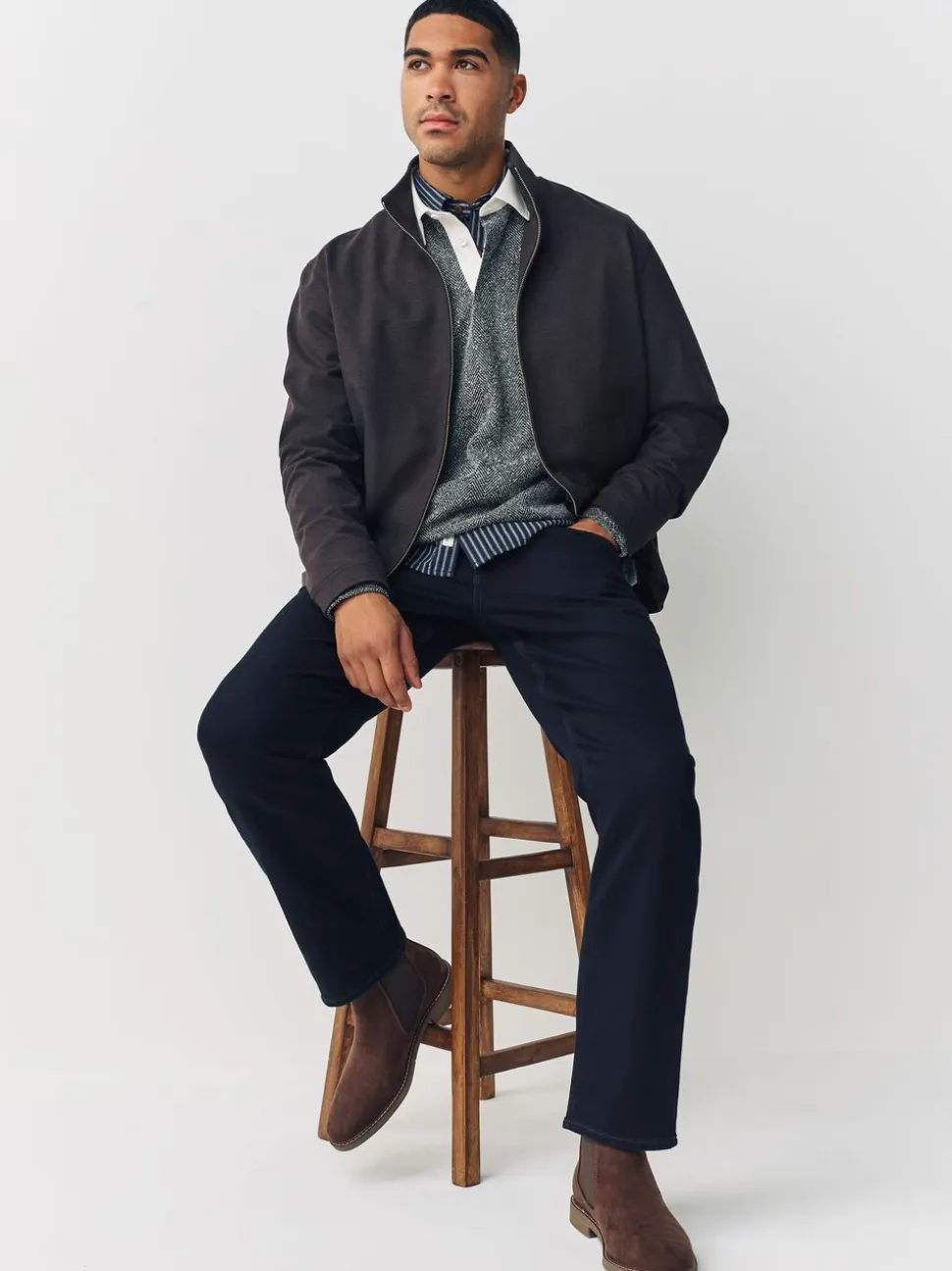 Indigo blauwe wassing - Straight fit - Comfortabele stretchjeans