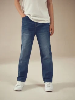Indigoblauw - Jeans met stretch en elastische taille (3-16 jr)