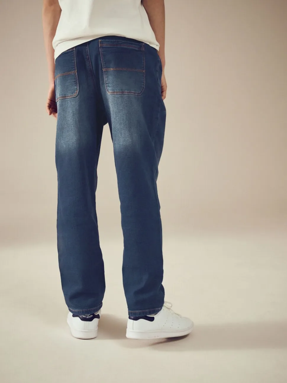 Indigoblauw - Jeans met stretch en elastische taille (3-16 jr)