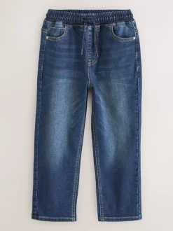 Indigoblauw - Jeans met stretch en elastische taille (3-16 jr)
