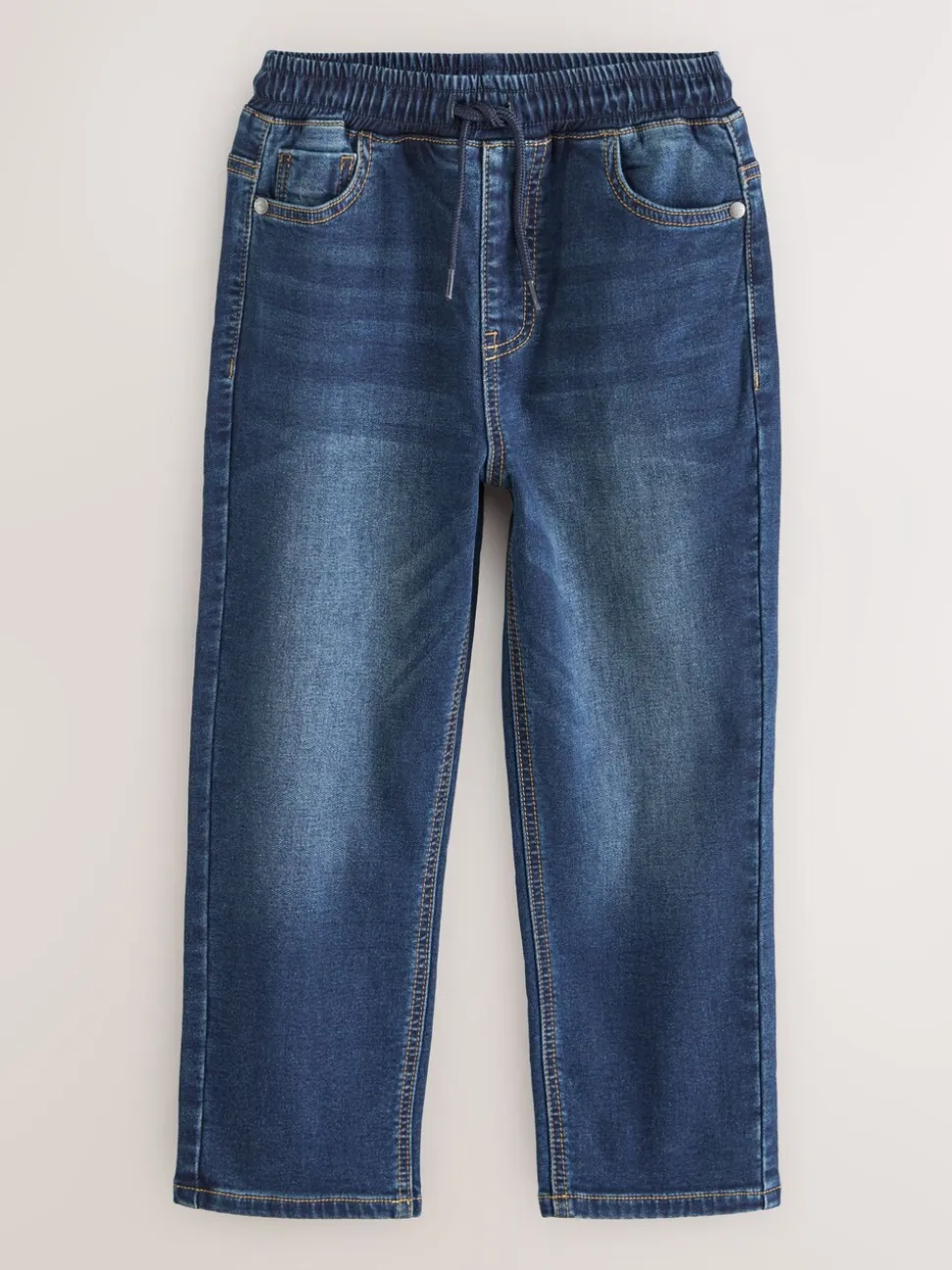 Indigoblauw - Jeans met stretch en elastische taille (3-16 jr)