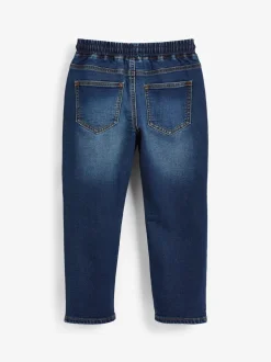 Indigoblauw - Jeans met stretch en elastische taille (3-16 jr)