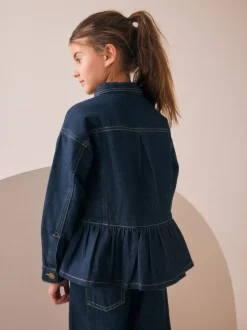 Indigoblauw - Spijkerjack met peplum (3-16jr)