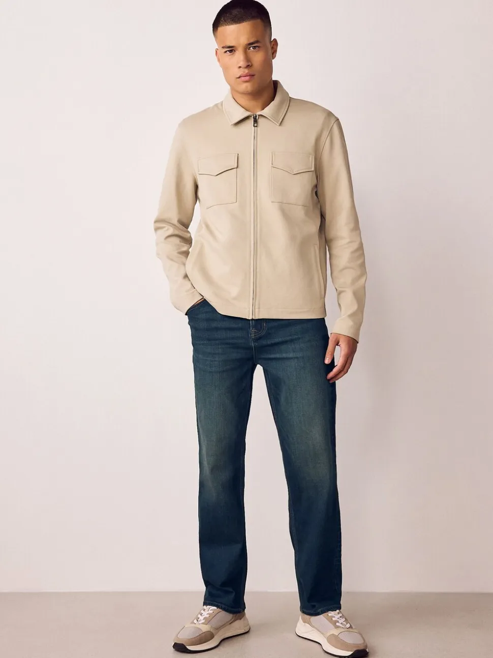 Indigoblauw - Straight fit - Authentieke stretch denim jeans