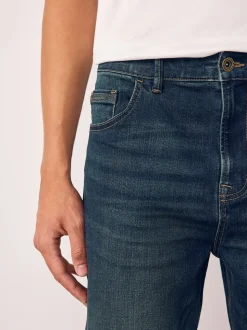 Indigoblauw - Straight fit - Authentieke stretch denim jeans