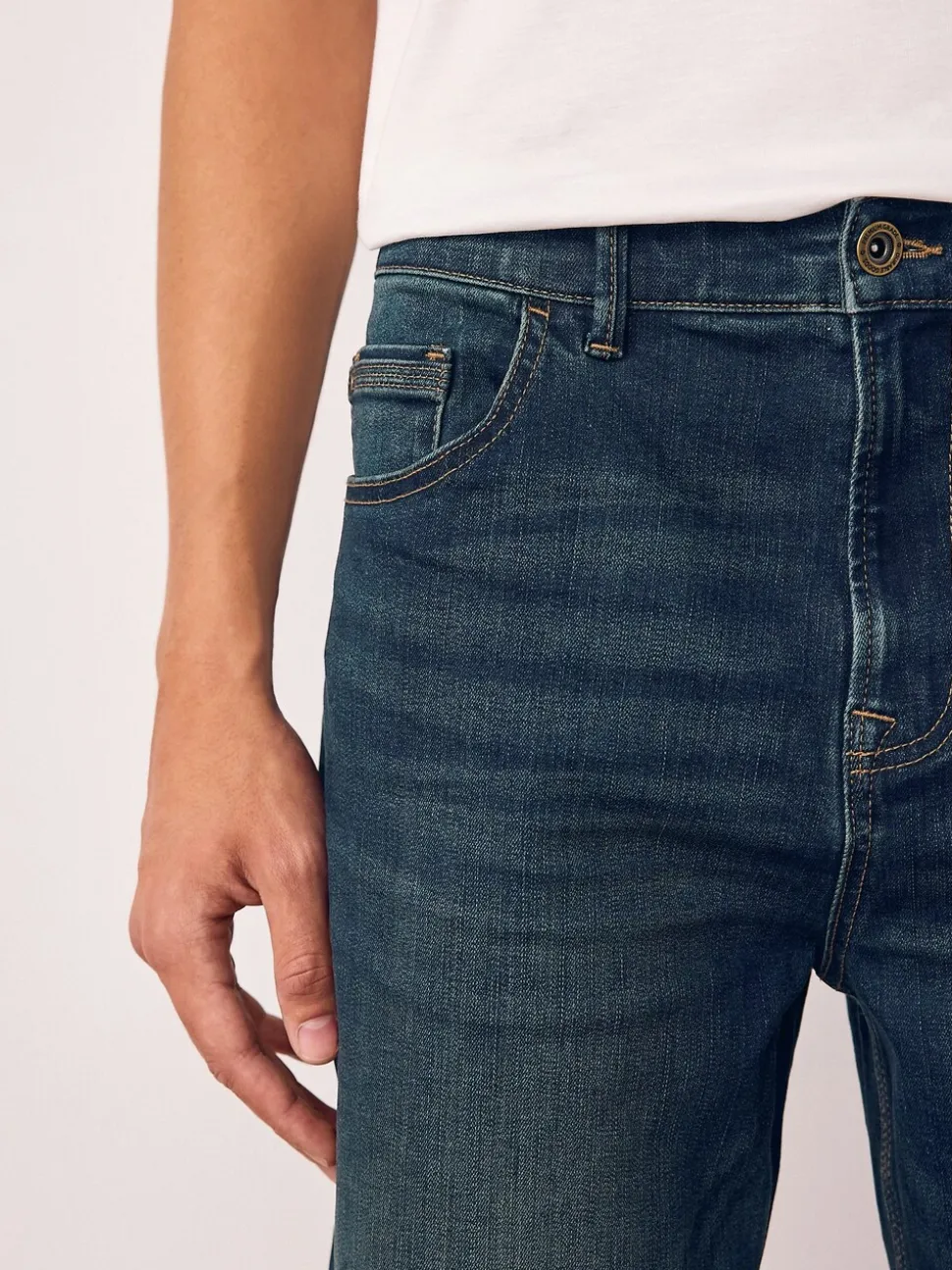 Indigoblauw - Straight fit - Authentieke stretch denim jeans