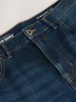 Indigoblauw - Straight fit - Authentieke stretch denim jeans