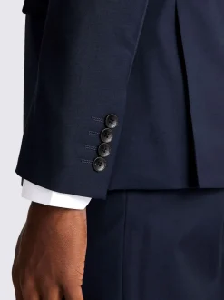Inktblauw - MOSS Slim Double Breasted Stretch Suit Jacket