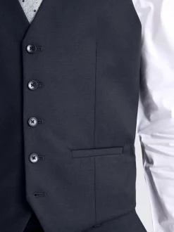 Inktblauw - Smal - MOSS Stretch Suit Waistcoat