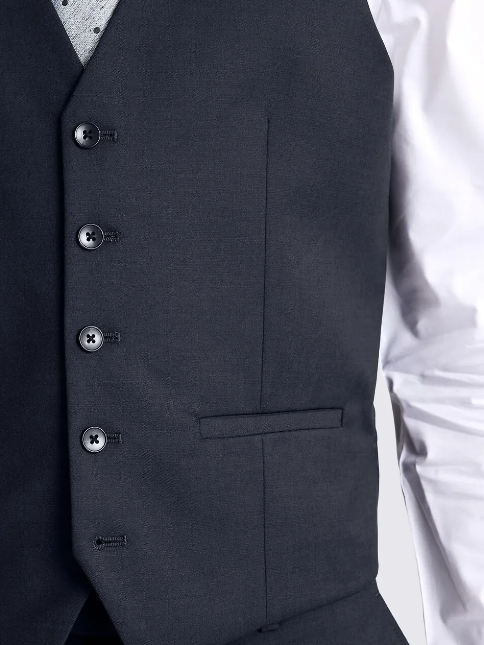 Inktblauw - Smal - MOSS Stretch Suit Waistcoat