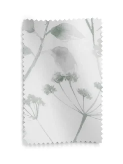 Isla - Ongevoerde voile ringgordijnen met doorschijnend inzetstuk en bloemenprint