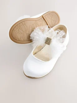 Ivoor - Baker By Ted Baker Mary Jane gelegenheidsschoenen met strik voor meisjes