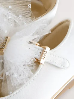 Ivoor - Baker By Ted Baker Mary Jane gelegenheidsschoenen met strik voor meisjes