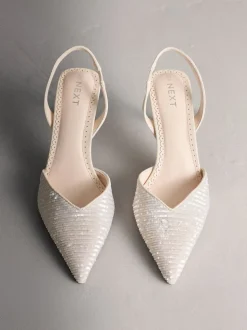 Ivoor - Forever Comfort® Point Toe Sequin Slingback Heels