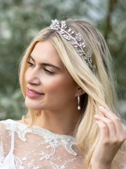 Ivory & Co Utopia hoofdband met kristallen blaadjes