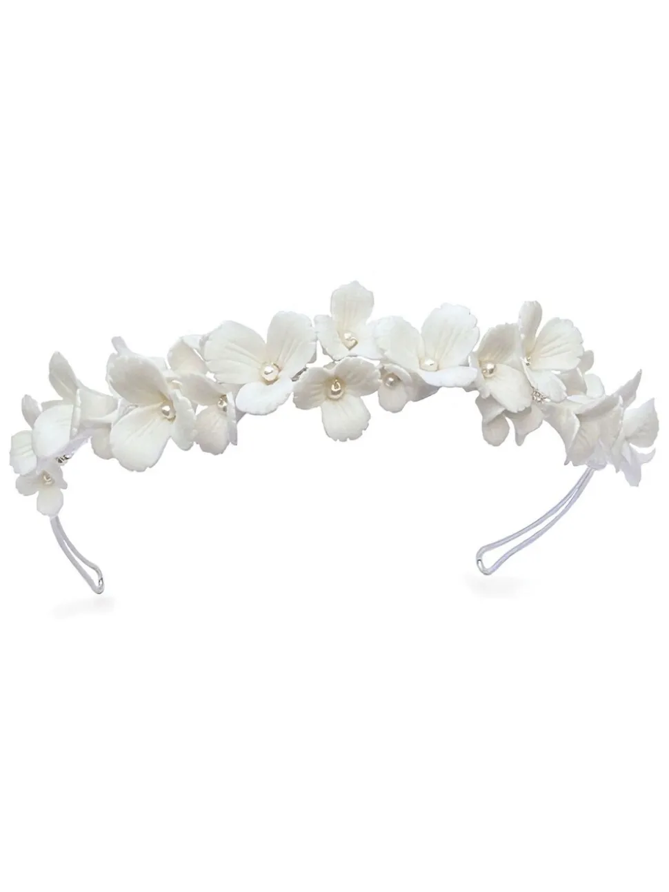 Ivory & Co Wildflower Dainty tiara met keramische bloemen