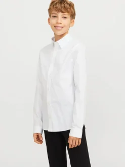 JACK & JONES Junior Stretch Long Sleeve White Shirt