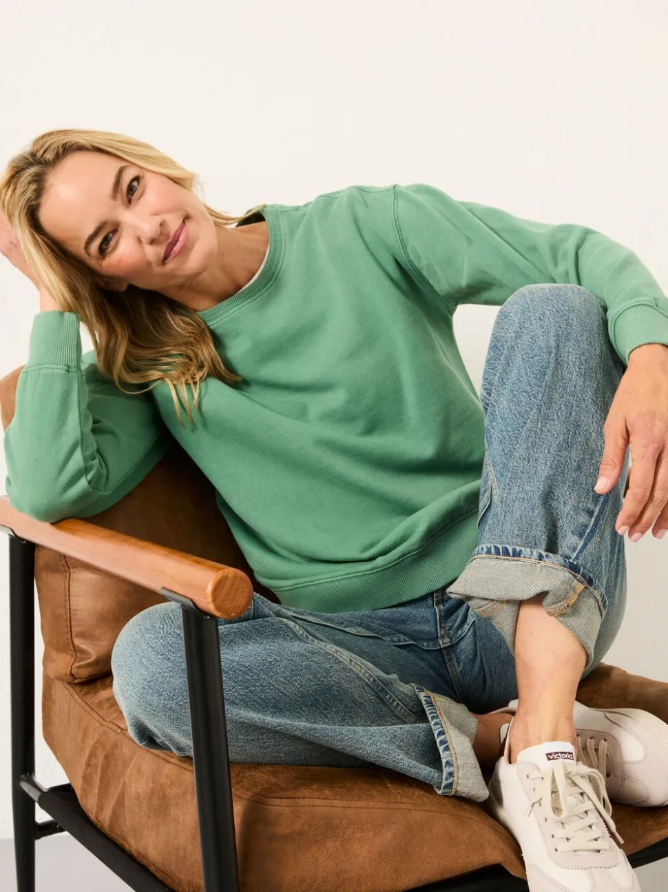 Jadegroen - FatFace - sweatshirt met ronde hals