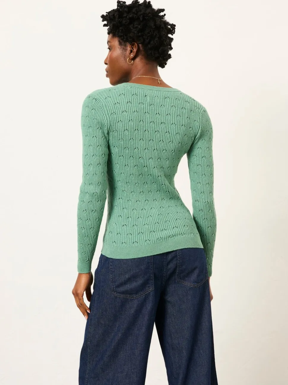 Jadegroen - FatFace Knitted Button Front Henley
